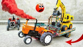 Mini Alghazi tractor pulling excavator on trolley #technicalsaghir