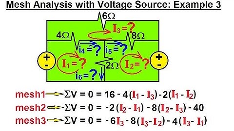 Electrical Engineering: Ch 3: Circuit Analysis (12 of 37) Mesh Analysis w/ Voltage Sources: D = -336