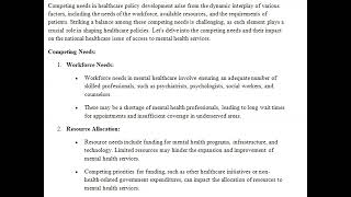 Post An Explanation Of How Competing Needs, Such As The Needs Of The Workforce, Resources