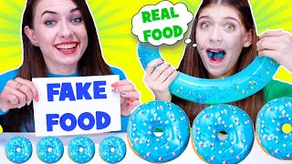 ASMR Real Food VS Fake Food Challenge by LiliBu #3