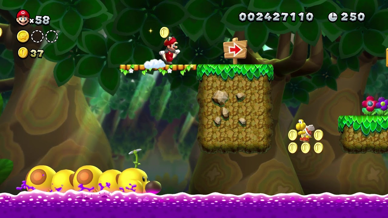 NewスーパーマリオブラザーズUDX】5-7 ジャンプ ハナチャンのせなか