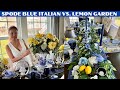 New  spode blue italian  vs lemon garden summer tablescape ideas