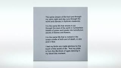 The Same Stream of Life