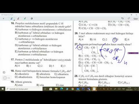 DİM test toplusu 2019 Alkenlər 1-50