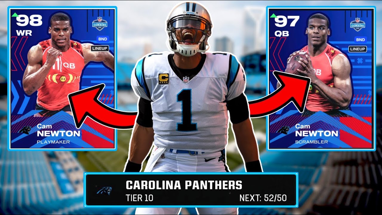 Кэм Ньютон с рейтингом 99 на позициях квотербека и ресивера в тематической команде «Пантерс»! | M...