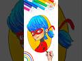 Draw Cute Disney Princesses | Draw Miraculous Ladybug Girl Wow 🌈👸🏼#disney #drawing #shorts