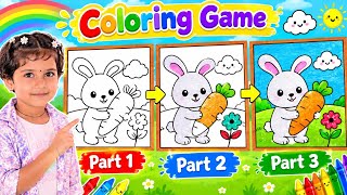 🐰🎨 Cute Bunny Coloring Game | Color the Bunny & Make a Beautiful Picture! 🖍️🌈 #kids #painting #game screenshot 5