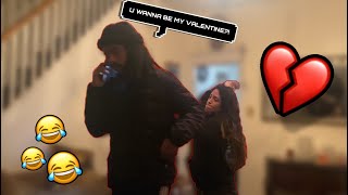 Asking My EX-GIRLFRIEND To Be MY VALENTINE Instead Of MY WIFE! *SHE GOES CRAZY*