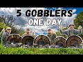 BEST DAY of TURKEY HUNTING EVER??? - (5 GOBBLERS in 12 HOURS!!!)