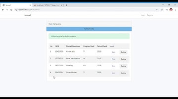 Demo CRUD Data Mahasiswa Dengan Framework Laravel