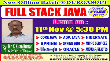 Full Stack Java Offline Training @ DURGASOFT