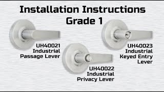 Universal Hardware Industrial Duty Lever Installation