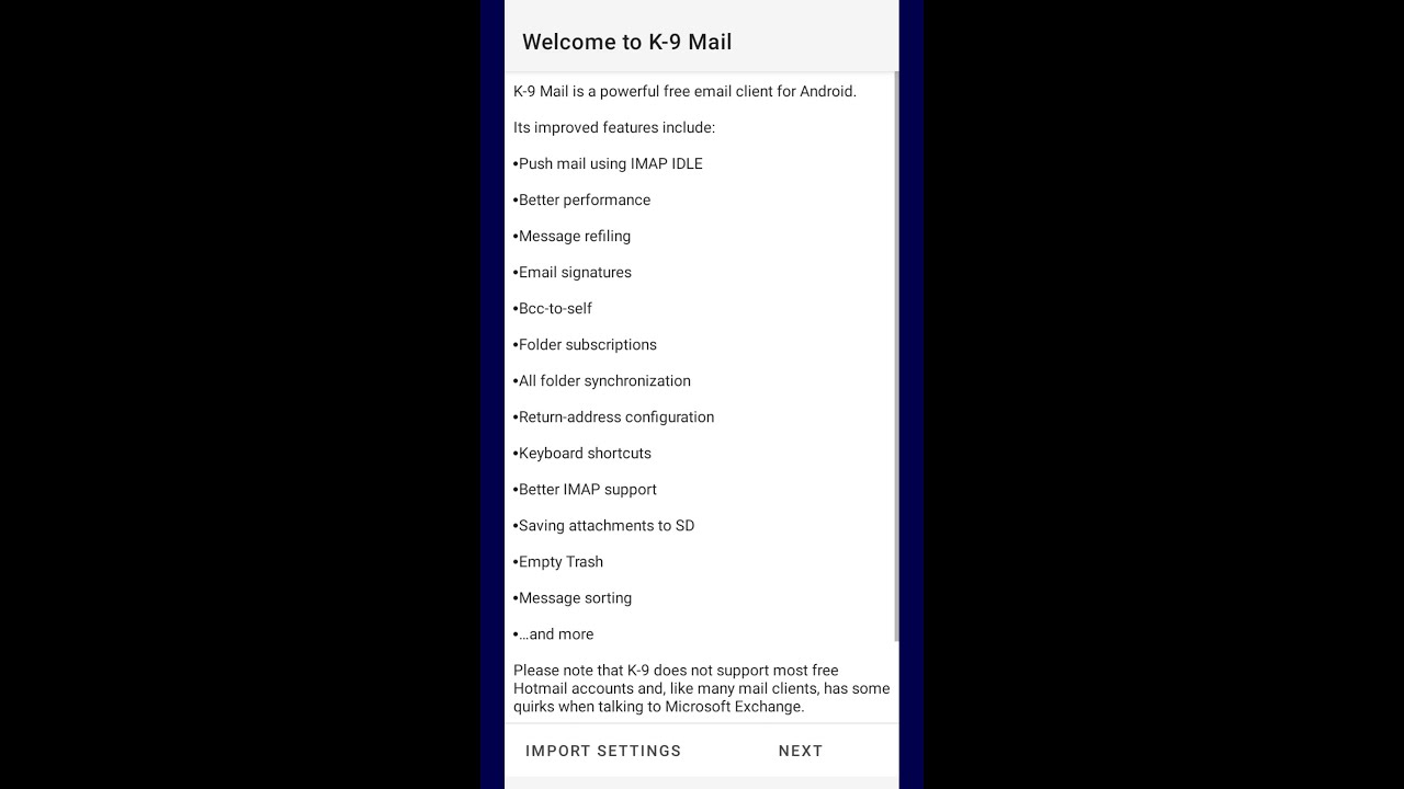 XMAIL.NET and the K-9 mail application for Android - YouTube(04)