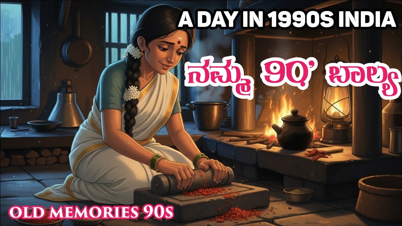 A Day in 1990s India | ನಮ್ಮ 90’s ಬಾಲ್ಯ | Simple Village Childhood | Ghibli Nostalgic Animation