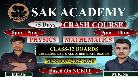 DAY-10 CRASH COURSE LAUNCH FOR CLASS-12 2025-2026