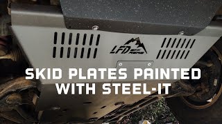 LFD OffRoad skid plates painted with Steelit powder coat alternative. Installed on 5th gen 4runner