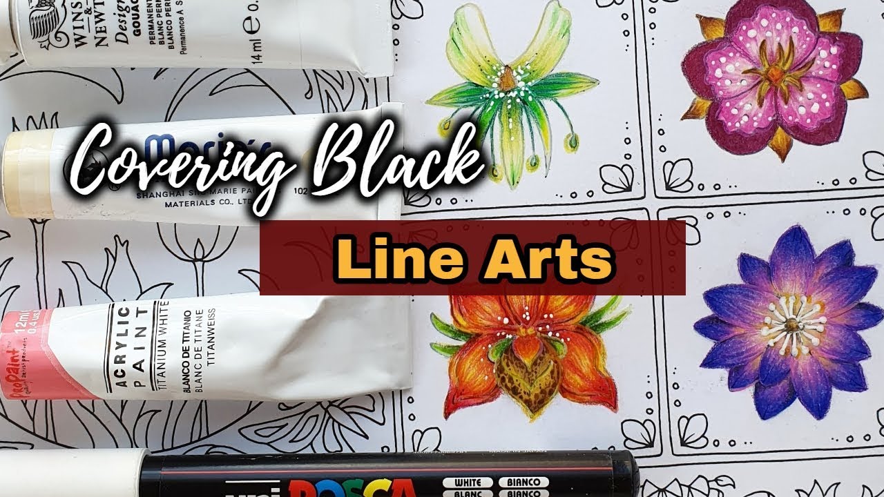 HOW TO COVER BLACK OUTLINES IN YOUR COLOURING BOOKS Tutorial YouTube
