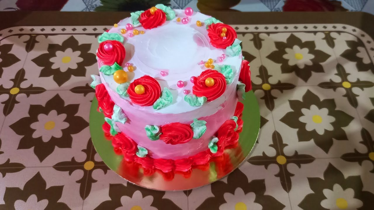 Beautiful cake design one pound new cake design very simple process ...