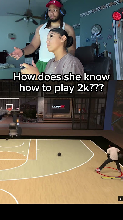 How does she know how to play 2k? #shorts #comedy #nba2k #basketball
