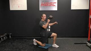 Half Kneeling, Bottom Up, Kettlebell Press