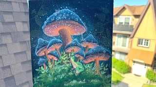 How to paint a Psychedelic Magic Mushroom || Trippy Art ||How to paint mushroom/ acrylic painting