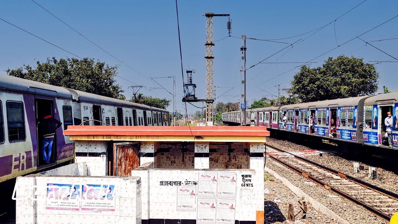 High speed EMU local Train Crossing