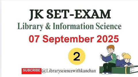 JK Set Exam 2025 |  Question Paper Solution | Library Science #librarysciencewithkanchan #jkset 