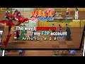 Naruto Online: The way I power up my F2P account, Arena play #1 & #2 (Anko swim & Konan Swim)