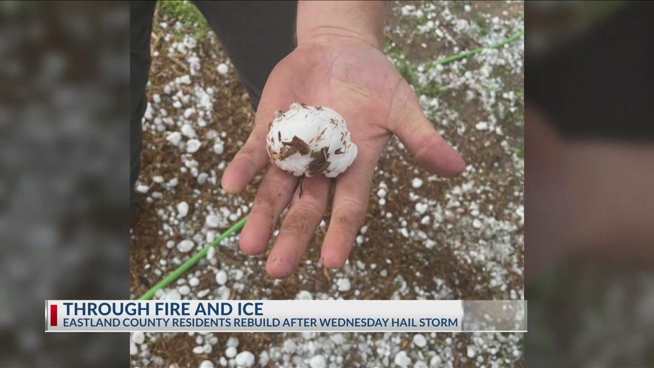 Hail storm causes damage to Eastland County homes and fields - YouTube