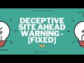 Steps To Fix Deceptive Site WordPress | Reasons for Deceptive Site Ahead Warning | WP Hacked Help