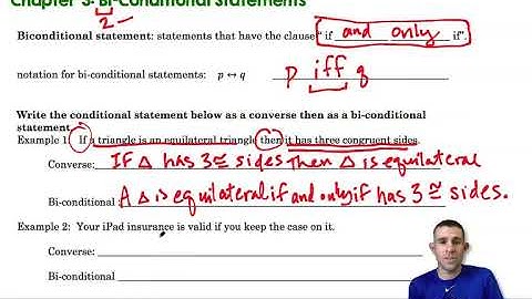 Geometry 2.3 Biconditional Statements