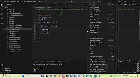 Printing patterns using c++ programming language and for loop