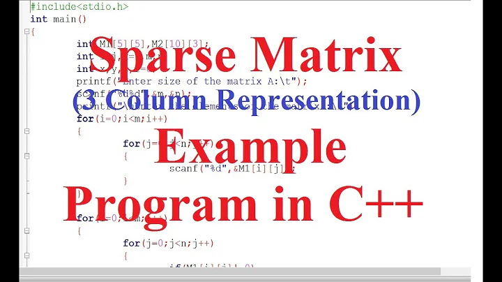 Sparse matrix : Program for 3-Column Representation in C++