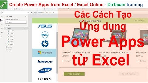 Tạo ứng dụng PowerApps từ Excel | Create Power Apps from Excel / Excel Online