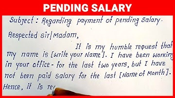 Regarding Payment of Pending Salary Application | Write English Application for Pending Salary