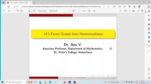 14.1- Factor Groups from Homomorphisms- Unit III - UG Abstract Algebra- Unit I - PG Abstract Algebra