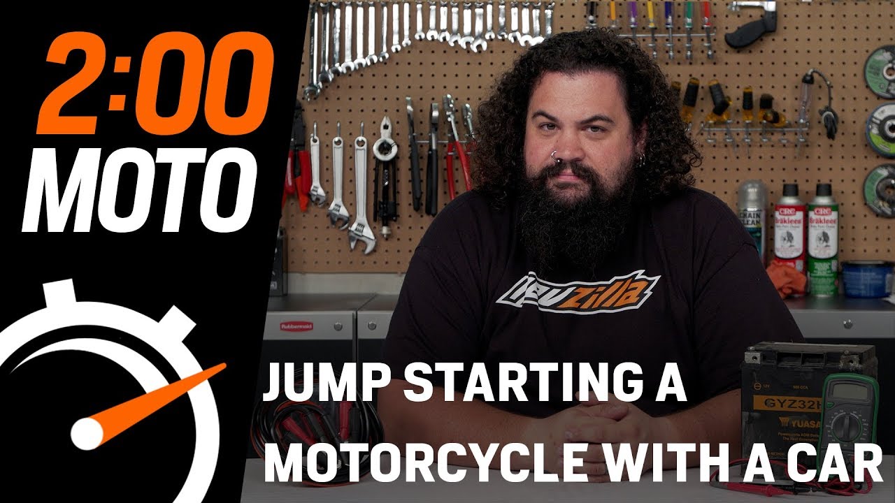 2 Minute Moto - Jump Starting a Motorcycle with a Car 