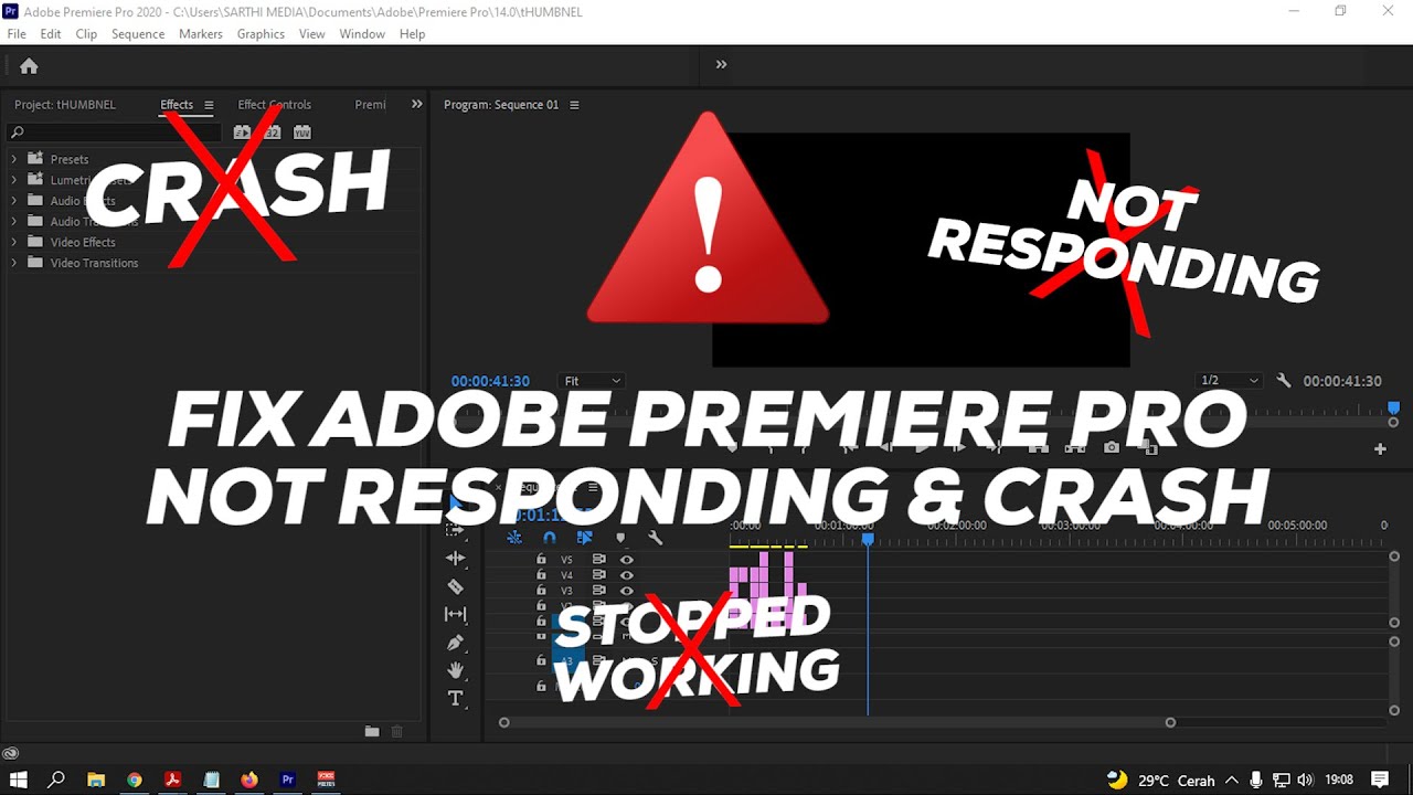 Cara Mengatasi Adobe Premiere Pro Yang Sering Not Responding & Crash