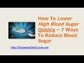 how to lower blood sugar when it's high