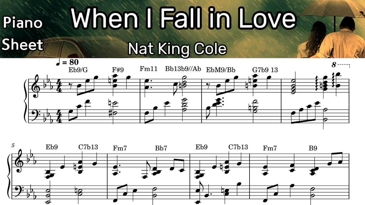 When I fall in Love / Piano Sheet Music /   Nat King Cole / by SangHeart Play