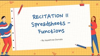 Spring 2022 - CS 170 - Recitation 11 - Excel - Functions