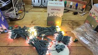 Comparing 1000bulbs.com Warm White Deluxe Mini Christmas Lights to VINTAGLO & Menards Vintage LED