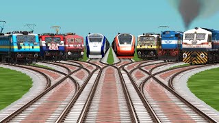 8 Trains Rush Over Bumpy Branched Railroad Tracks || Indian Railways || Train Simulator Classic 2026 screenshot 2