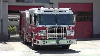San Jose Fire Dept. Engine 14 Responding - CODE 3