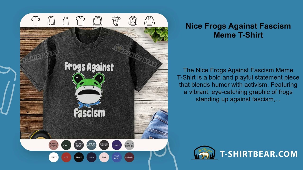 Nice Frogs Against Fascism Meme T-Shirt