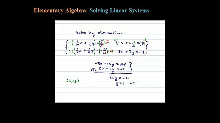Solve a Linear System Involving Fractions using Elimination (Addition Method)