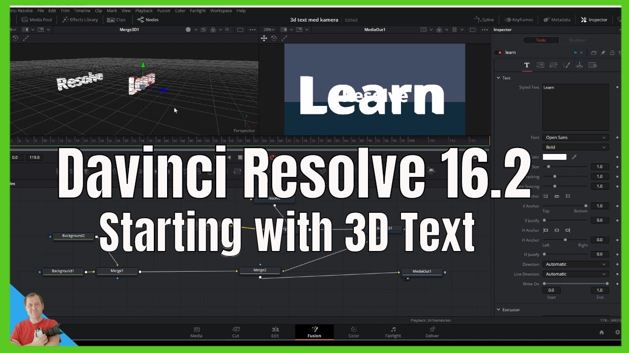 davinci resolve 16 3d text download