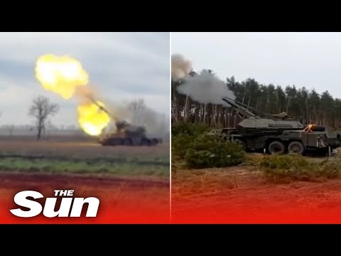 Ukrainian forces use Czech howitzers against Russian troops.