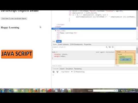 JAVASCRIPT OBJECTS DEMO