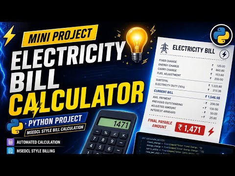 Electricity Bill Calculator Using Python | MSEDCL Style Project | Python Mini Project